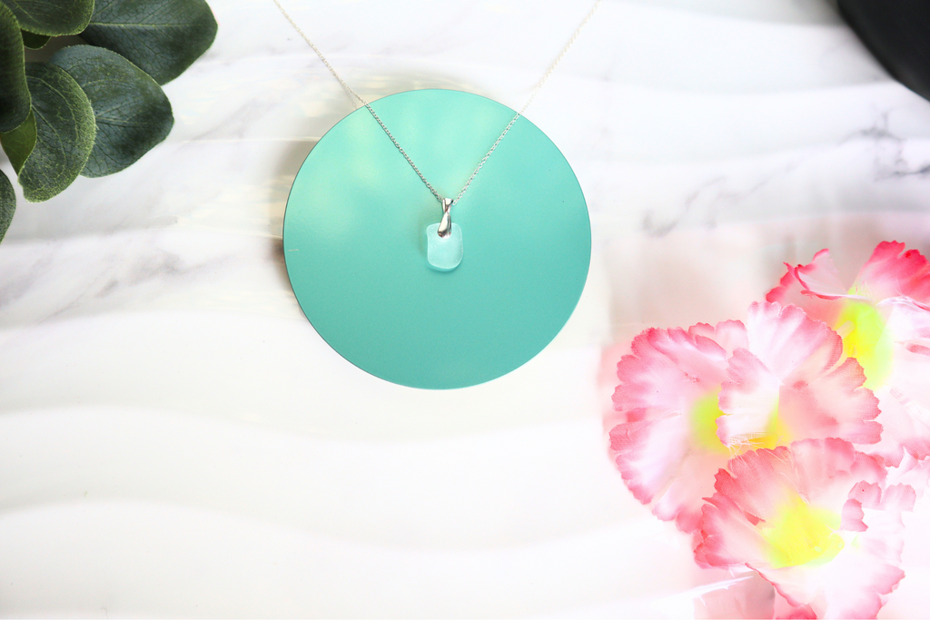 Sea Glass Pendant Necklace – Coastal Boho Beach