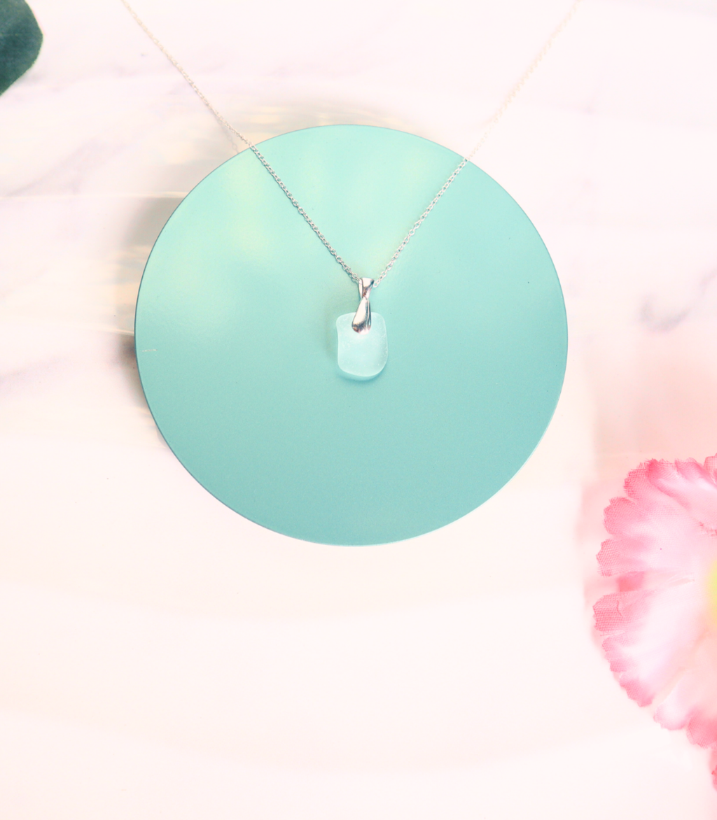 Sea Glass Pendant Necklace – Coastal Boho Beach